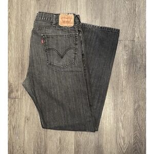 Levi's 505 Faded Black Jeans Mens Fits 36x33 Tag 38x34 Straight‎ Leg Y2K Denim